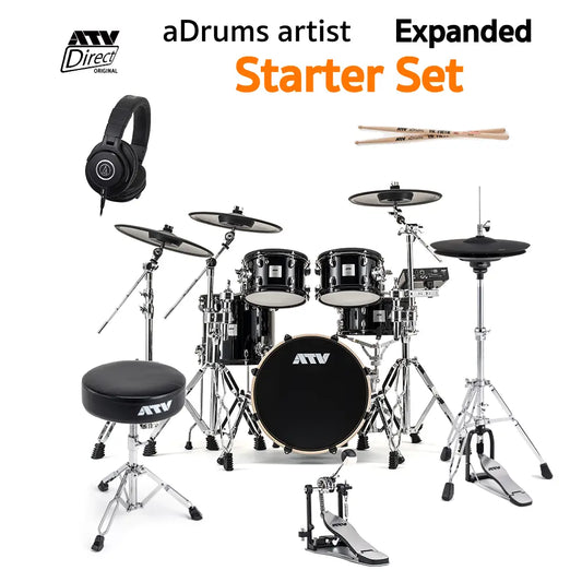 ATV aDrums artist - Standard Starter Set - リアルで高音質なプロ志向の上級者向け本格派電子ドラムセット、すぐに演奏できる